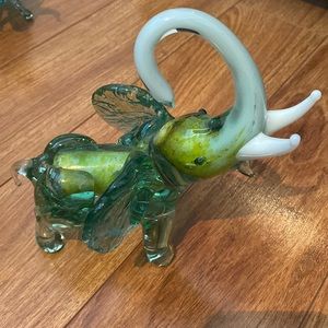 Glass elephant statue